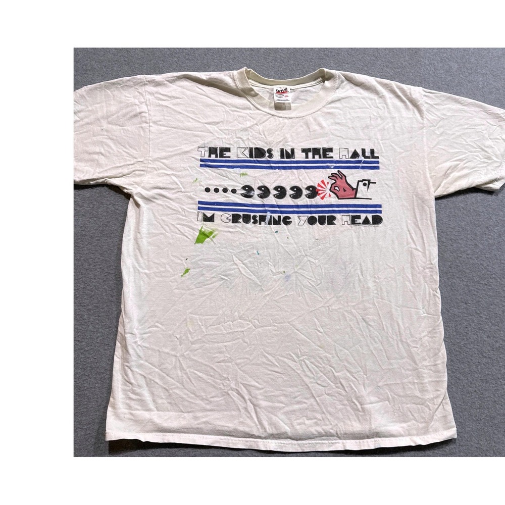 Vintage Kids in the Hall Im Crushing Your Head T-Shirt Anvil XL *Paint Spatters
